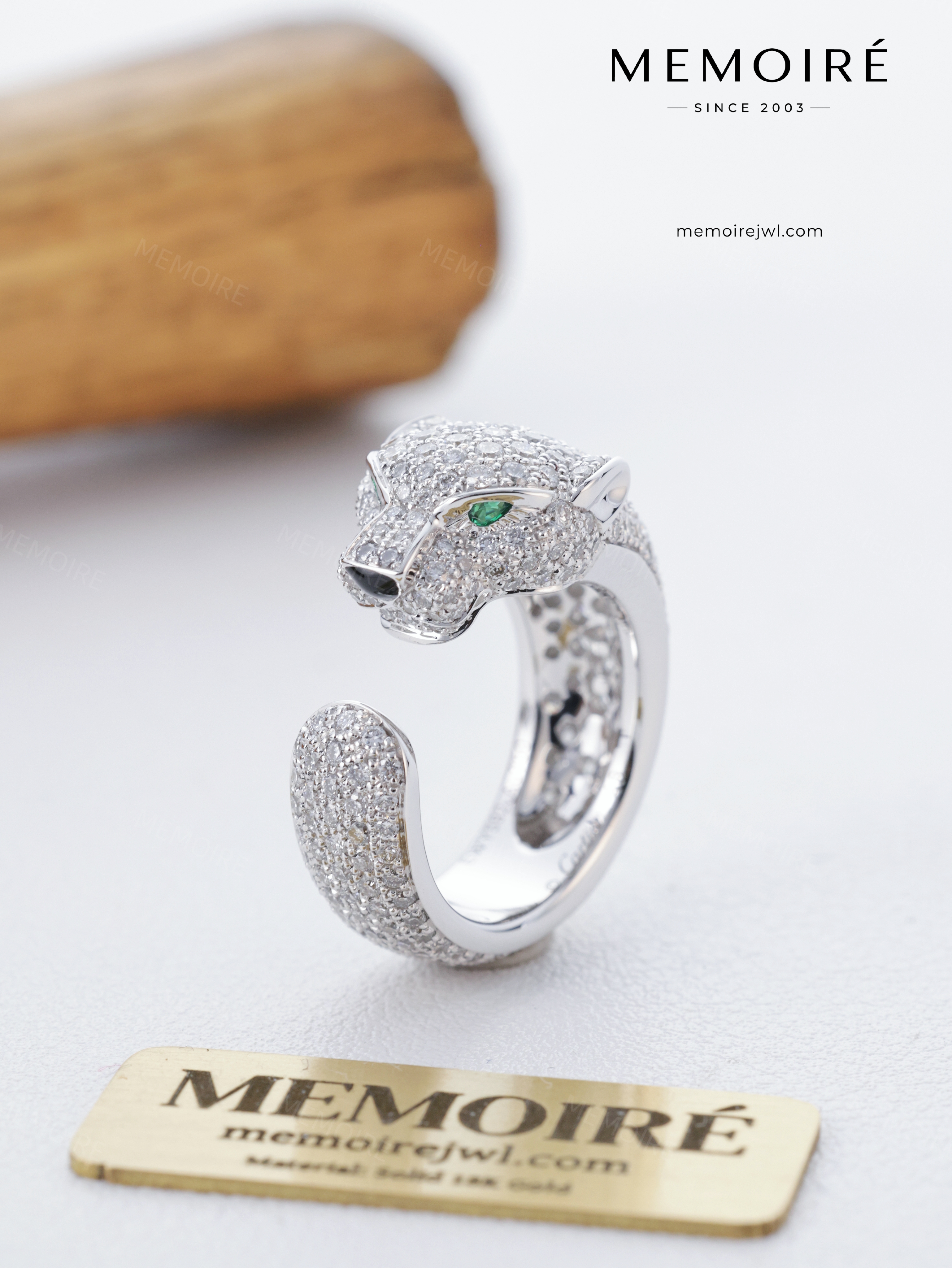 MEMOIRÉ 18K White Gold Panther Ring